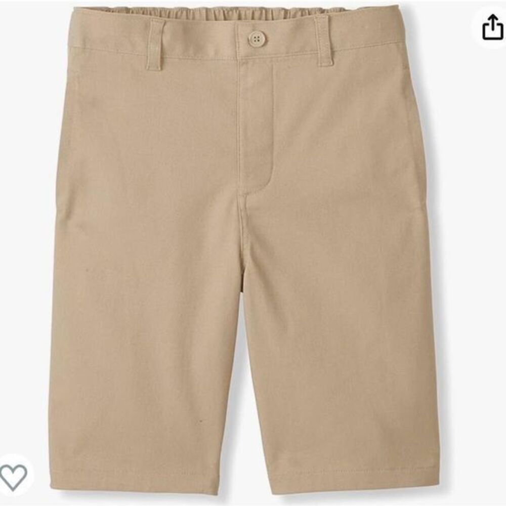 French Toast Boys Flat Front Shorts with Hook Loop Closure Elastic Waist